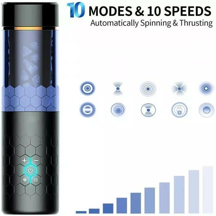 10 Thrusting Spinning Suction Cup Male Automatic Masturbation Cup