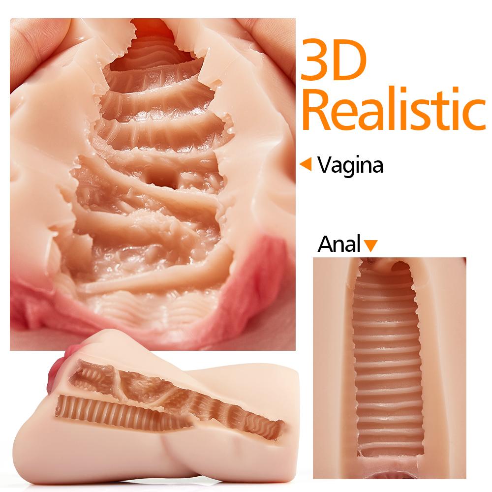 5.9" Fat Lips 3D Channel Pussy Anal Lifelike Stroker