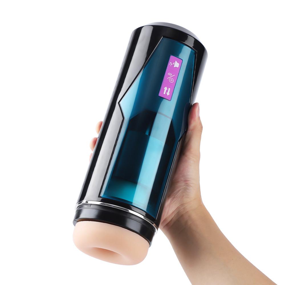 9 Vibration 10 Thrusting LED Sucker Masturbation Cup