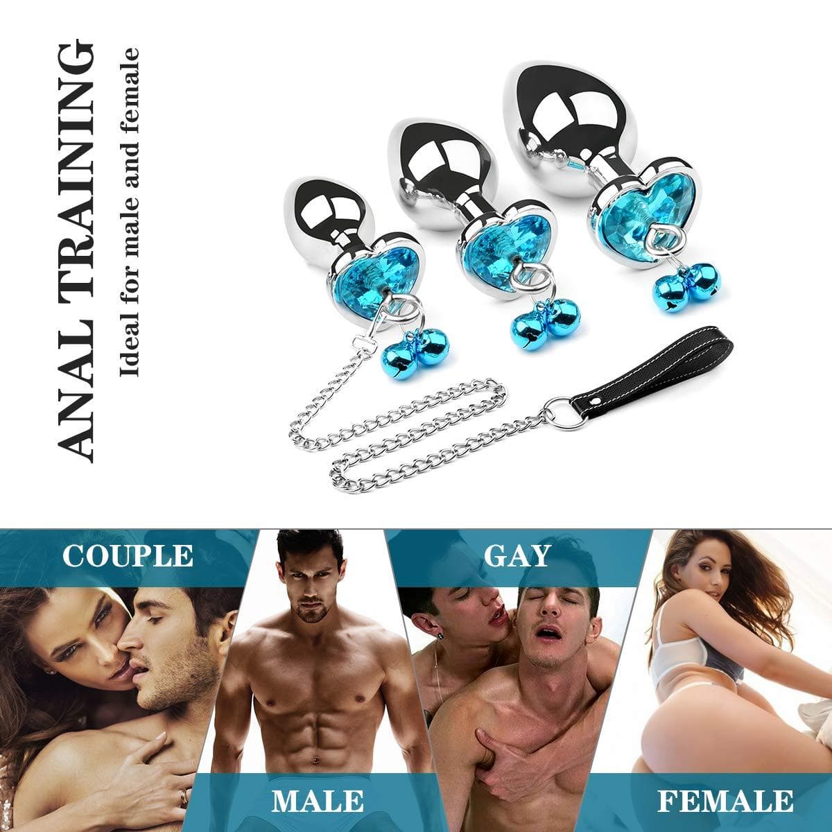 BELL Jeweled Butt Plug With Chain