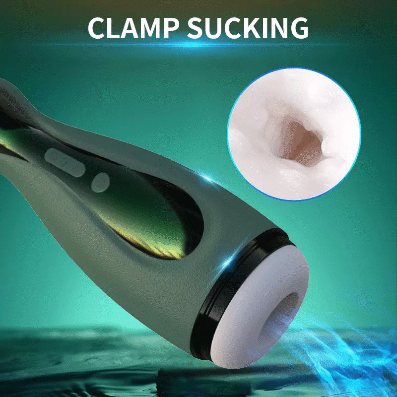 Dark-Green Bowling Ball Sucking Vibration Masturbation Cup
