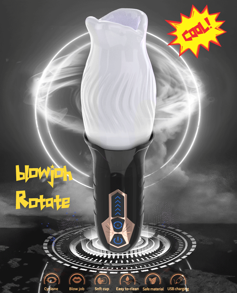 360°Automatic Rotation Vibrator Bare Sleeve 10 Vibration 5 Rotation Oral Sex Masturbator