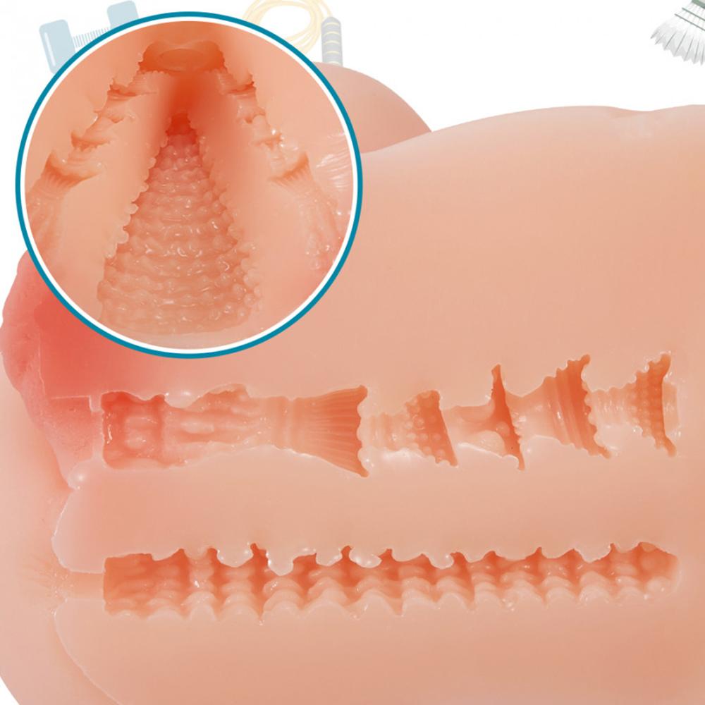 4.6lb Petite Pussy Ass Corrugated Labia Double Holes Realistic Butt Masturbator