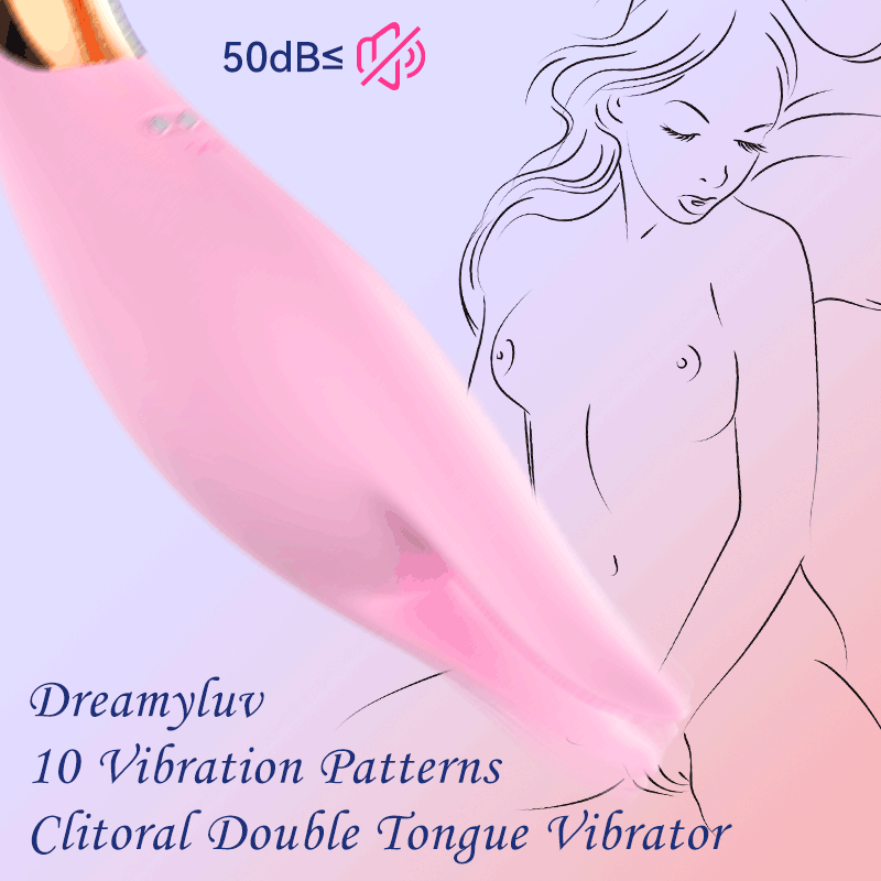 Dreamyluv 10 Vibration Patterns Clitoral Double Tongue Vibrator