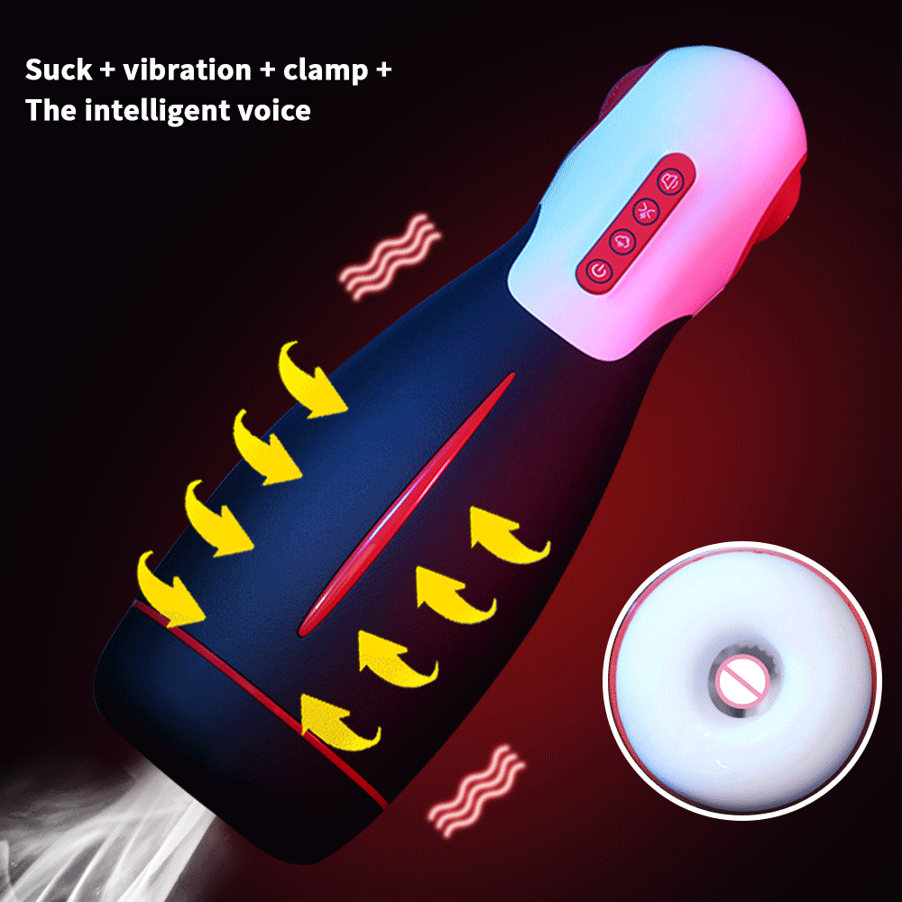 Automatic Heating Clip Suction Erotic Male Masturbator Cup