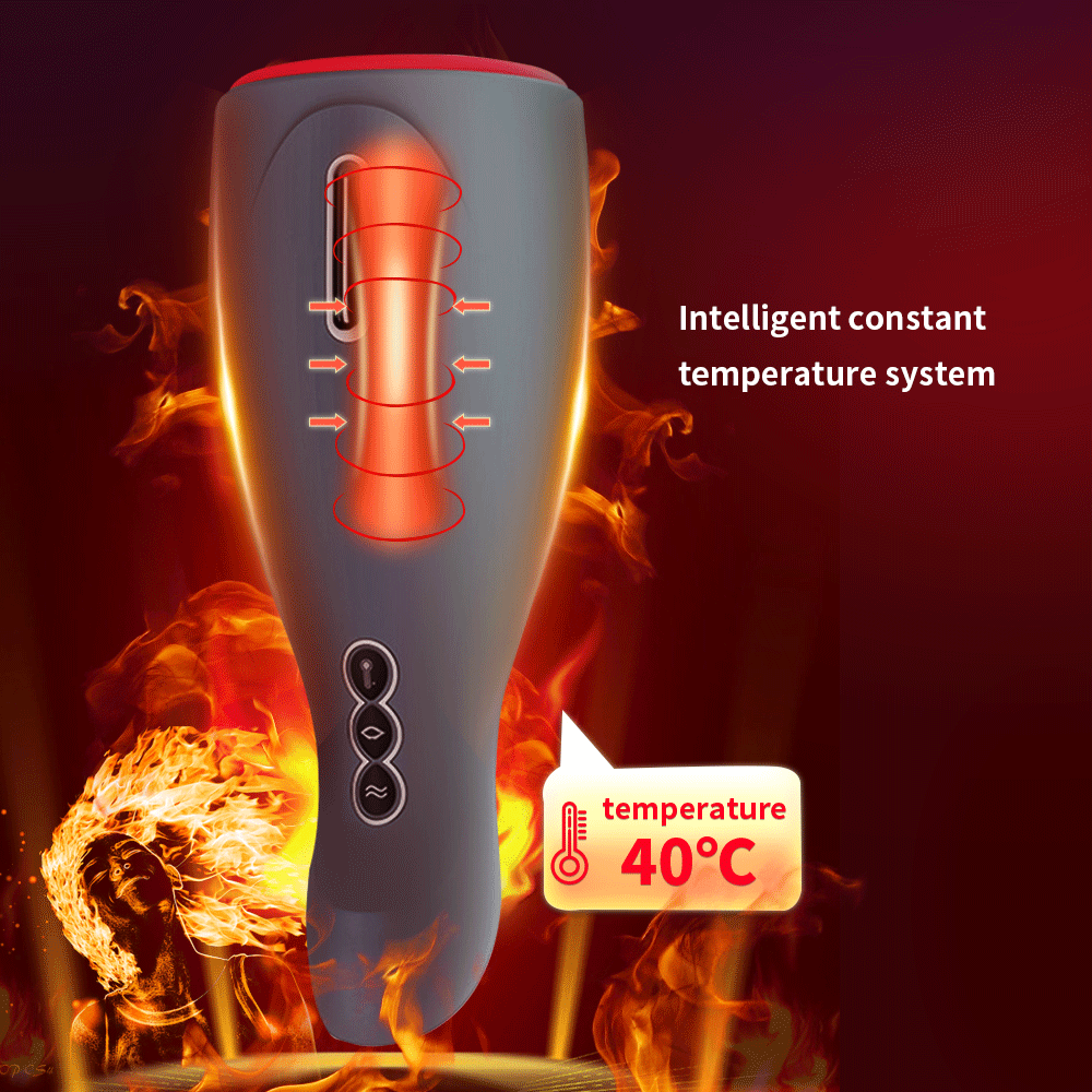 Male Masturbation Cup Automatic Telescopic Heating Silicone Vibrator Vagina Pussy Blowjob Masturbator