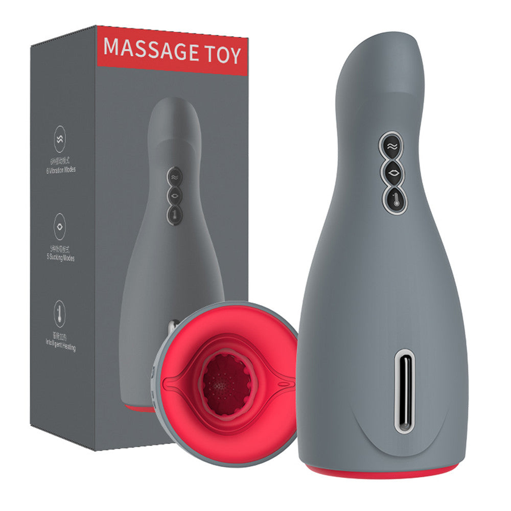 Male Masturbation Cup Automatic Telescopic Heating Silicone Vibrator Vagina Pussy Blowjob Masturbator