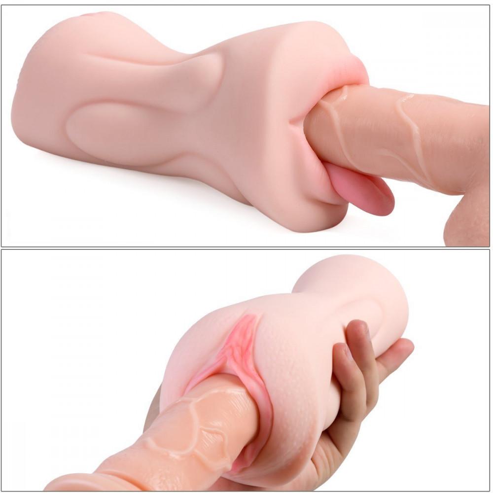 8.2" 2-in-1 Realistic Mouth Clitoris Masturbation Pocket Pussy