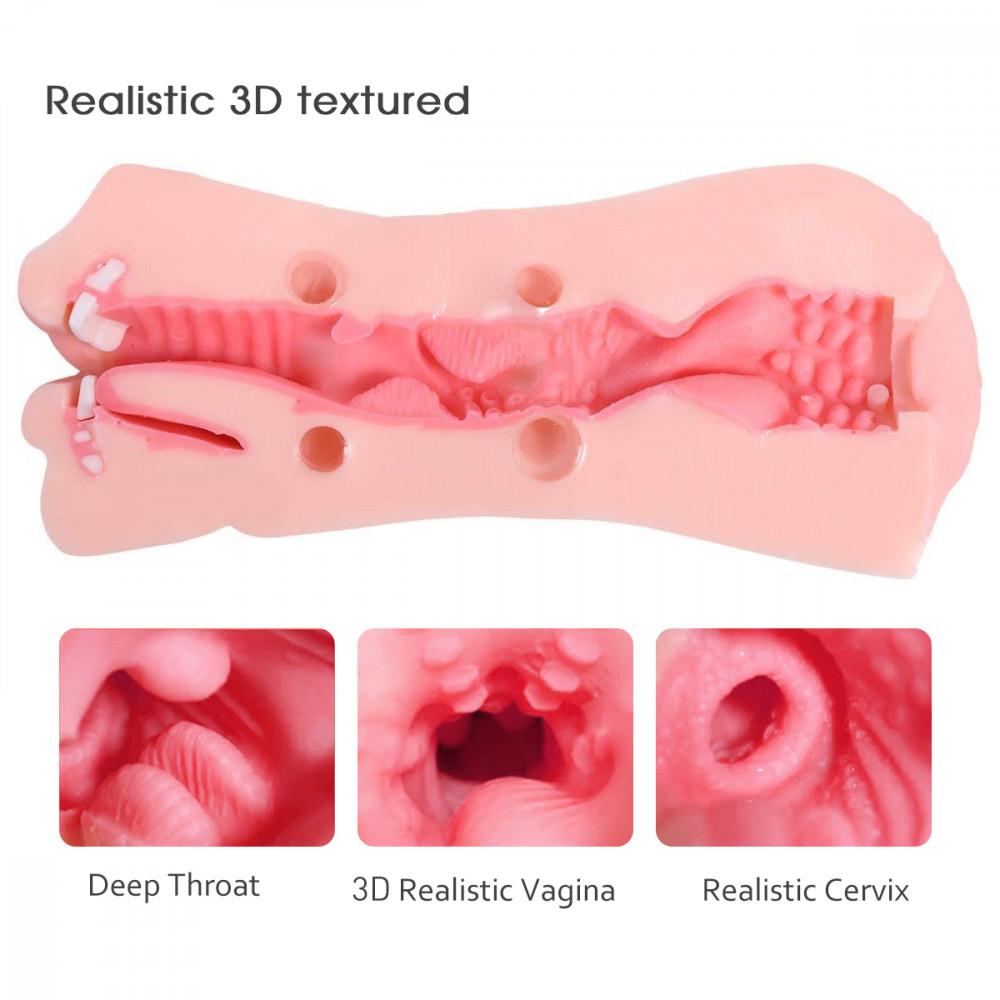 8.2" 2-in-1 Realistic Mouth Clitoris Masturbation Pocket Pussy