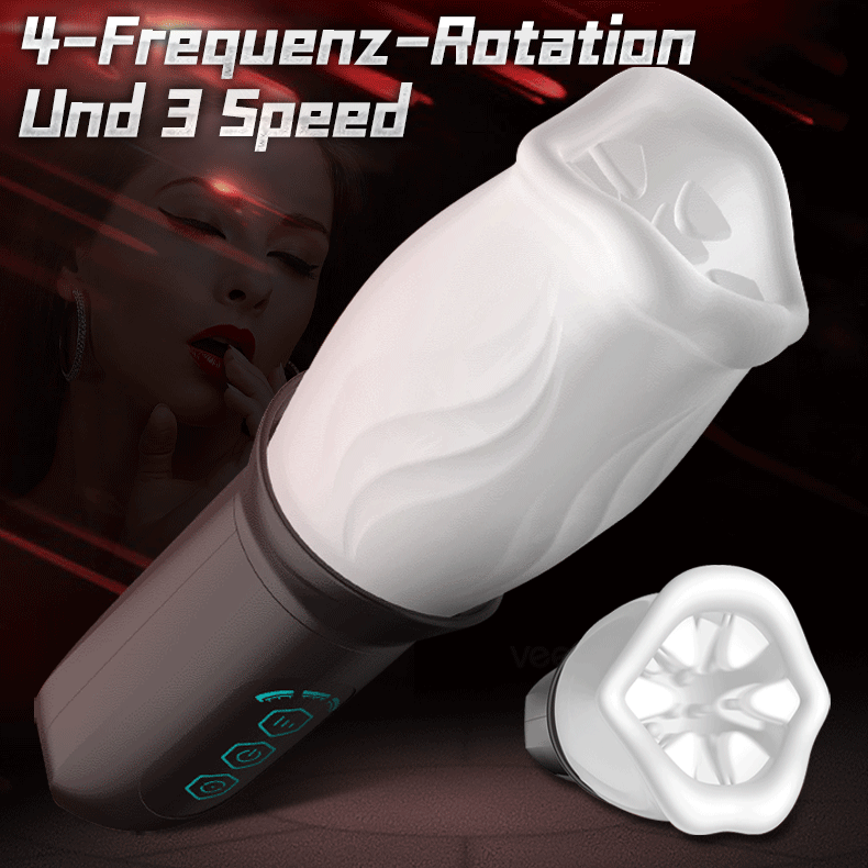 Oralsex Masturbator 4 Rotationsmodi 3 Rotationsschwindigkeit Weiß