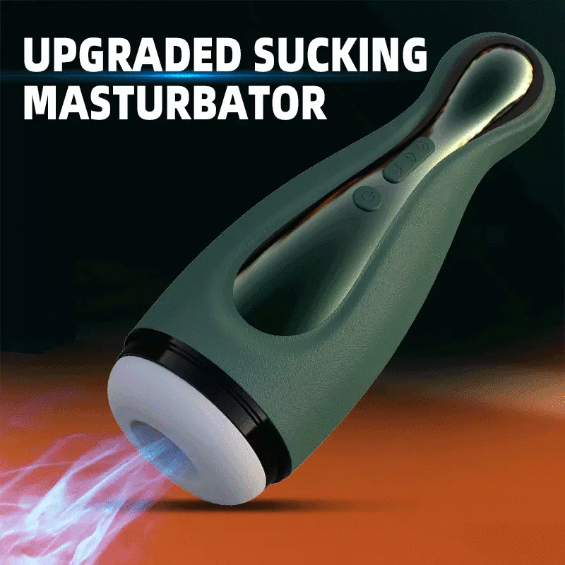Dark-Green Bowling Ball Sucking Vibration Masturbation Cup