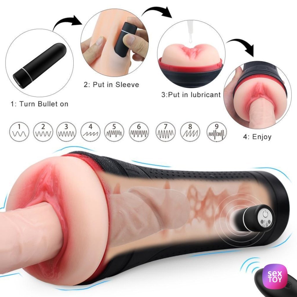 Remote Control Male Masturbator With Bullet