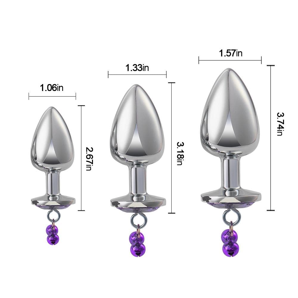 Metal Double Bells Jewel Anal Plug Set Adult Toy