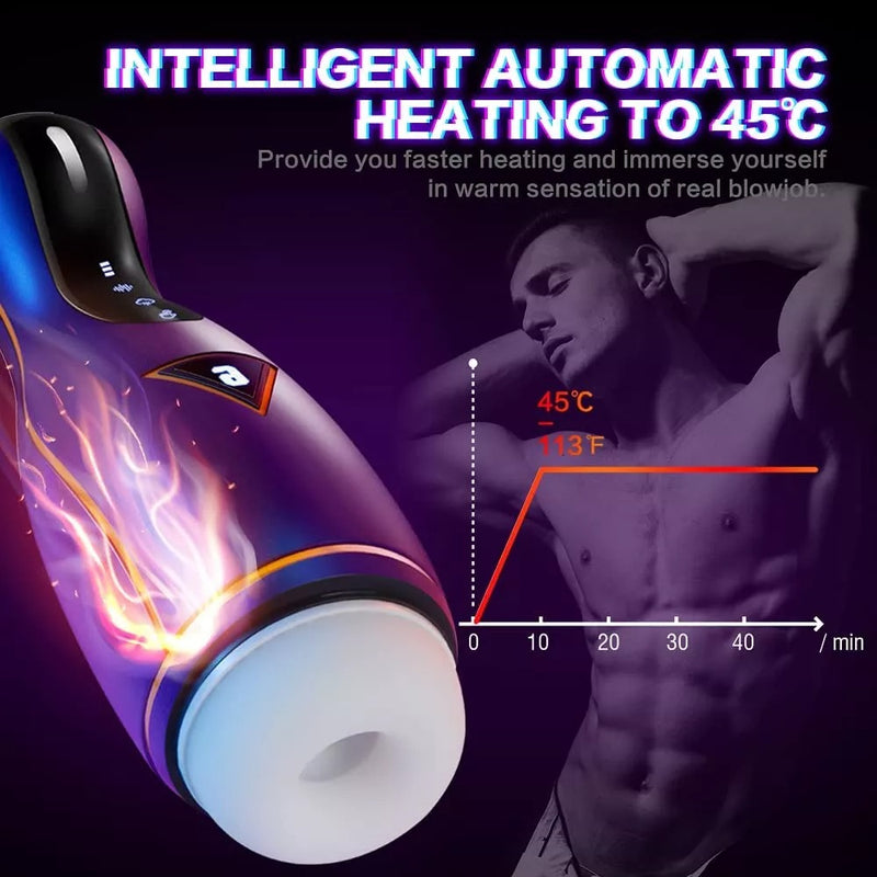 Sucking Male Masturbators Automatic Vibrating Heating Orgasm Masturbation Cup