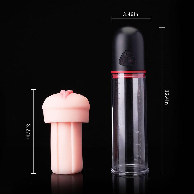 S-HAND 9 Vibrating 9 Sucking Pussy-Shaped Sleeve Male Enlargement Pump