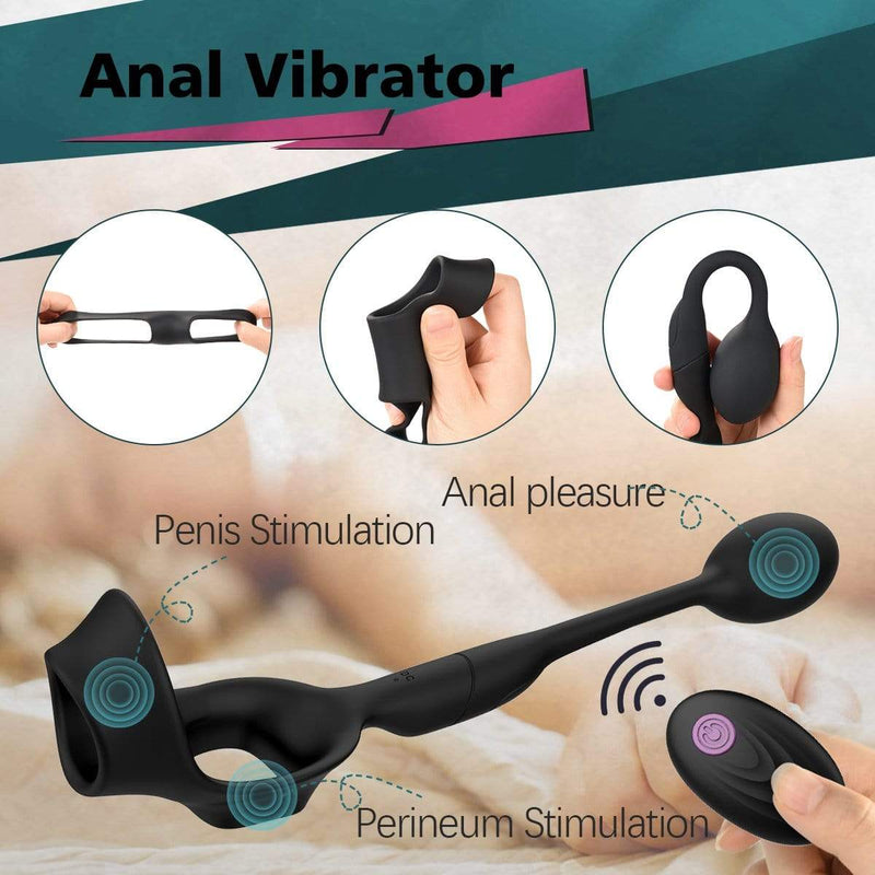 PERLE Cock Ring With an Anal Vibrator