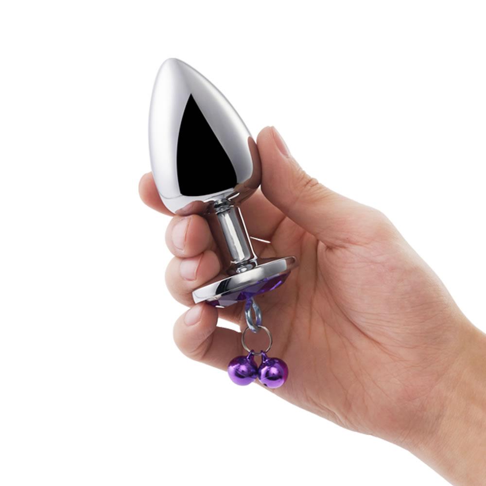 Metal Double Bells Jewel Anal Plug Set Adult Toy