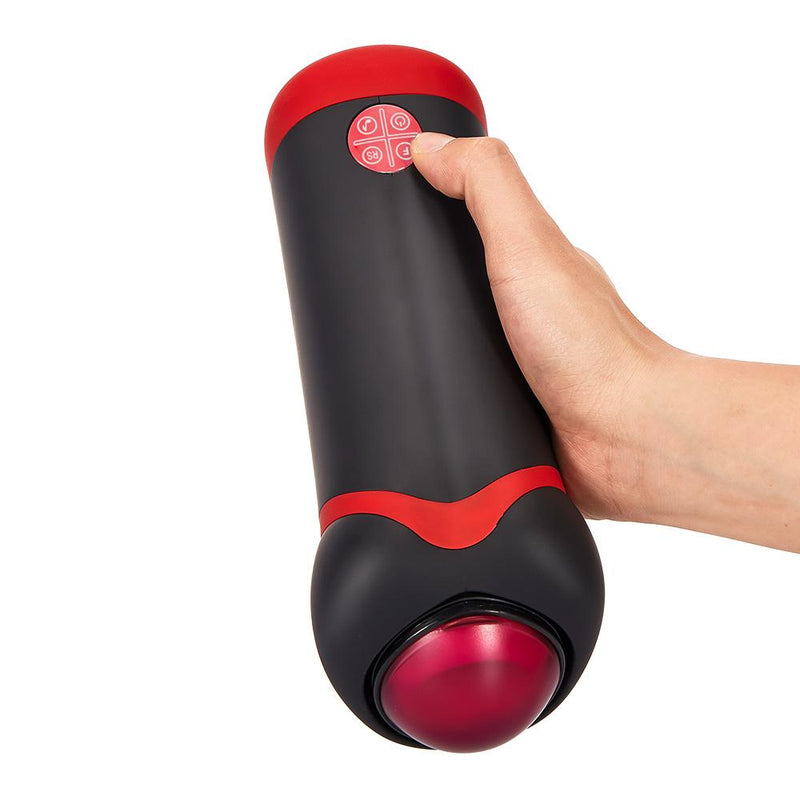 Heart-Shaped 10-Speed Telescoping Heating Voice Masturbation Cup