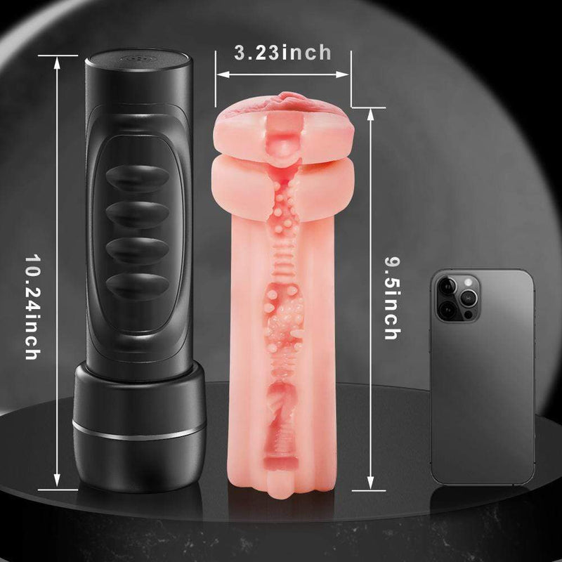 Black Flashlight-like Manual Masturbation Cup