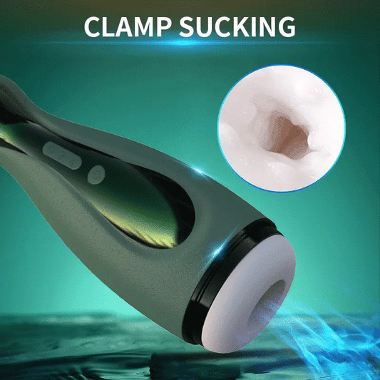 Dark-Green Bowling Ball Sucking Vibration Masturbation Cup