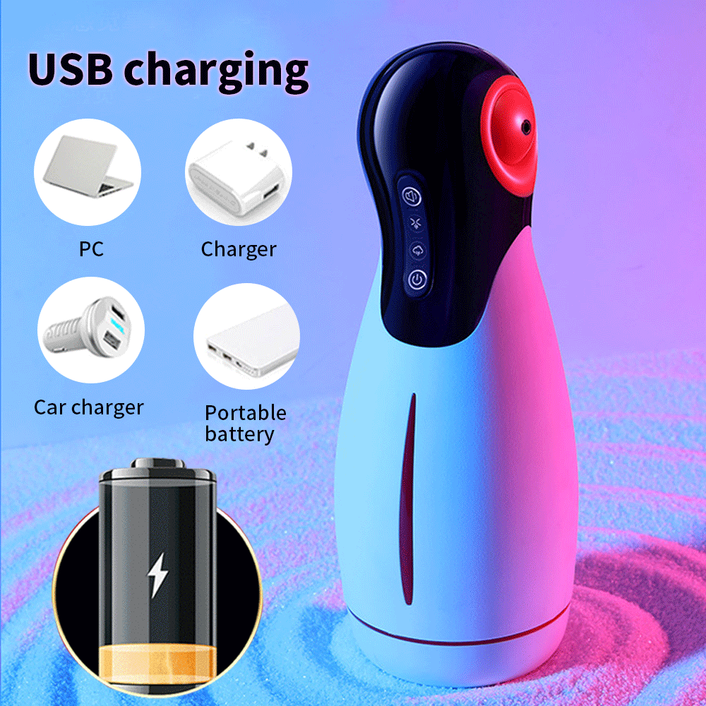 Automatic Heating Clip Suction Erotic Male Masturbator Cup