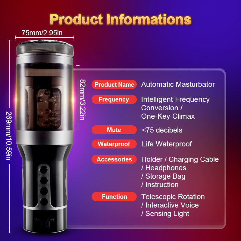 Automatic Male Masturbator Telescopic Rotation Voice Silicone Masturbation Sex Toys
