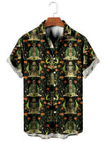 Retro Tiki Skull Print Short Sleeve Shirt Casual Hawaiian Aloha Shirt